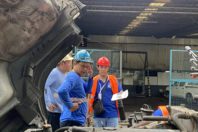 Truck engine inspection